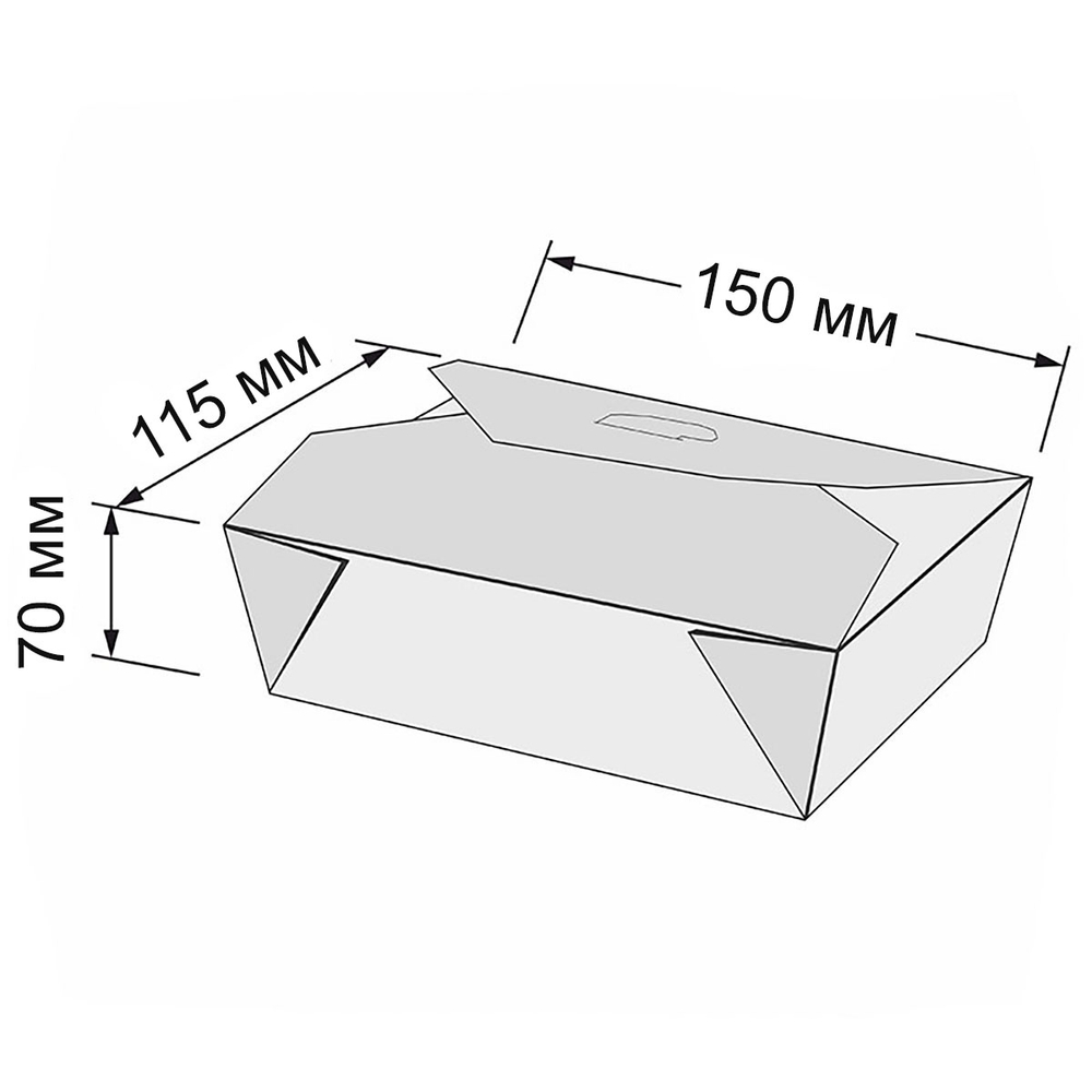 Ланчбокс бумажный складной 900 мл 150x115x70 мм 1/240