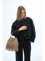 сумка через плечо тоут средняя натуральная замша