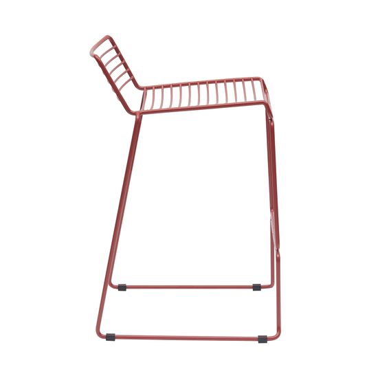 Стул металлический полубарный Hero бордовый с подушкой