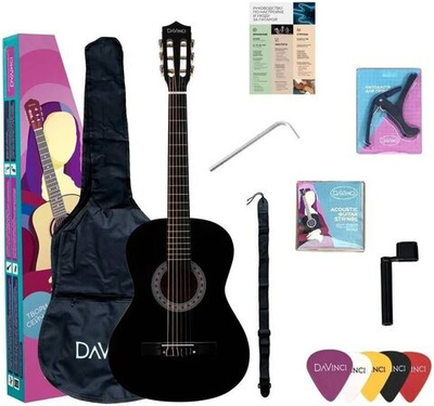DAVINCI DC-50A BK PACK - Гитара классическая в наборе