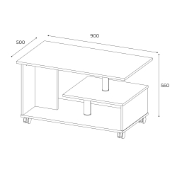Столик журнальный Консул-5, дуб крафт