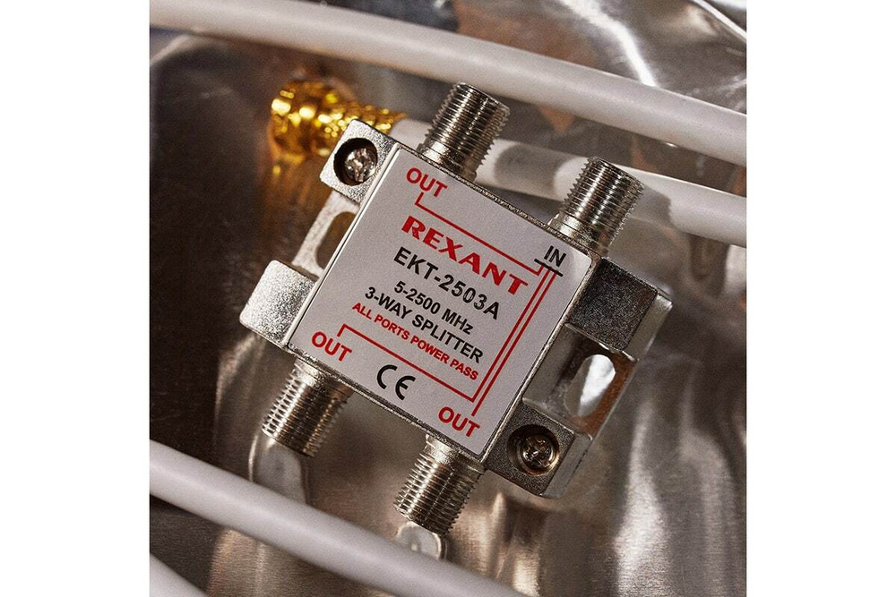 Делитель ТВ х 3 под F разъём REXANT, 5-2500 МГц, СПУТНИК 05-6202