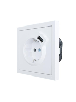 Розетка 1-мест. с/з+USB разъем ZIMA IP20 бел. LEZARD 704-0288-181