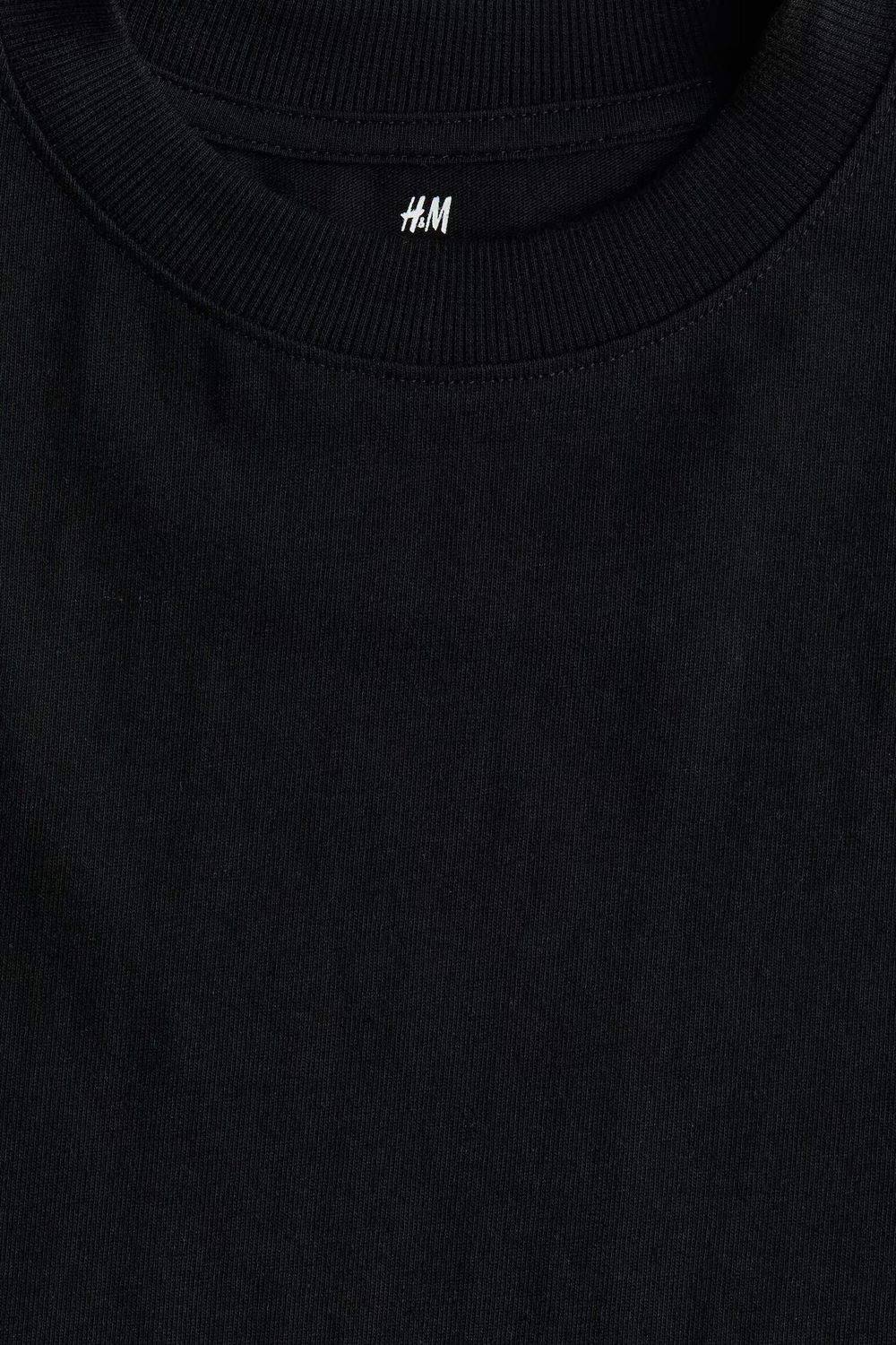 H&M Укороченная однотонная футболка, черный