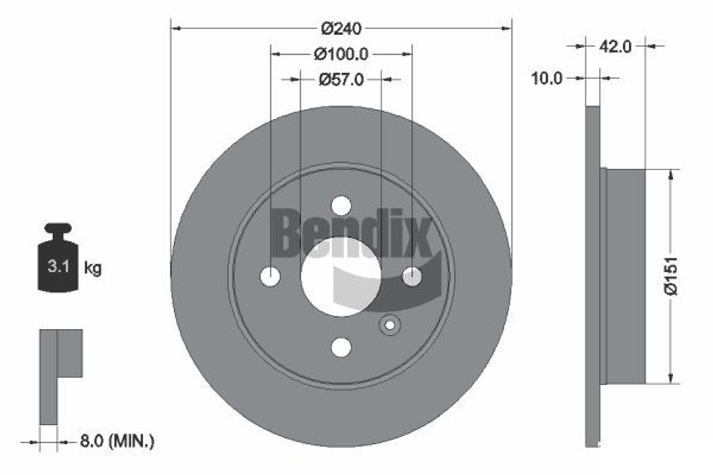 BENDIX Braking - BDS1249-BEN - Brake Disc