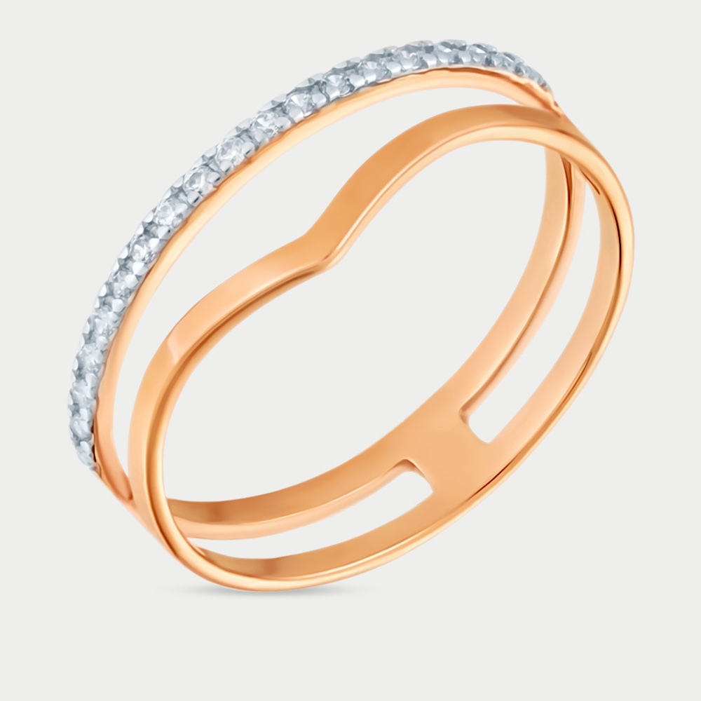 Кольцо для женщин с фианитами из розового золота 585 пробы (арт. 10830)