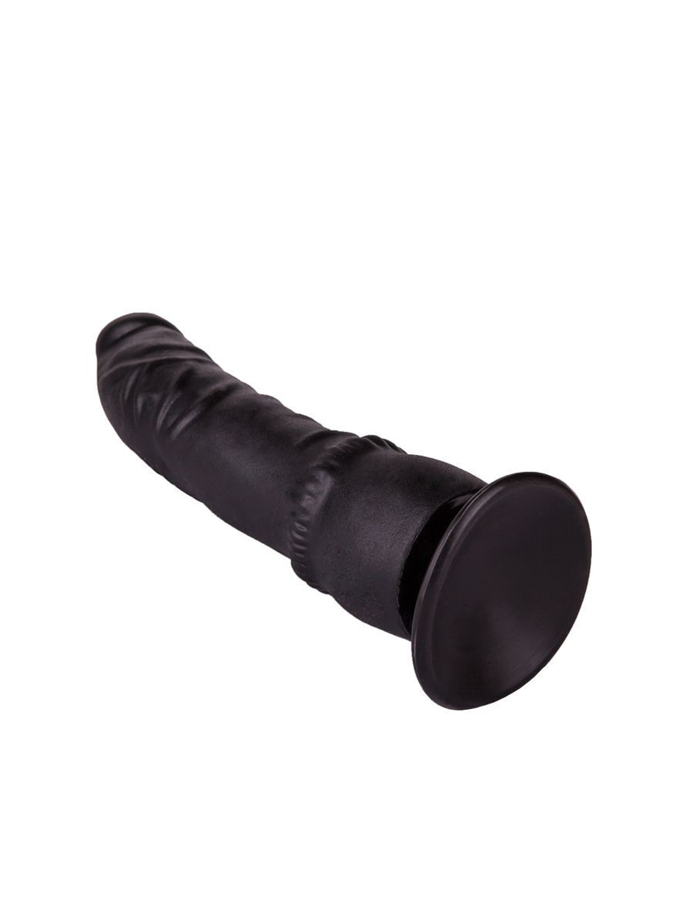 Чёрный фаллоимитатор на присоске - 19,3 см. (Цвет: черный)