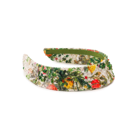 Кокошник с зеленый с вышивкой