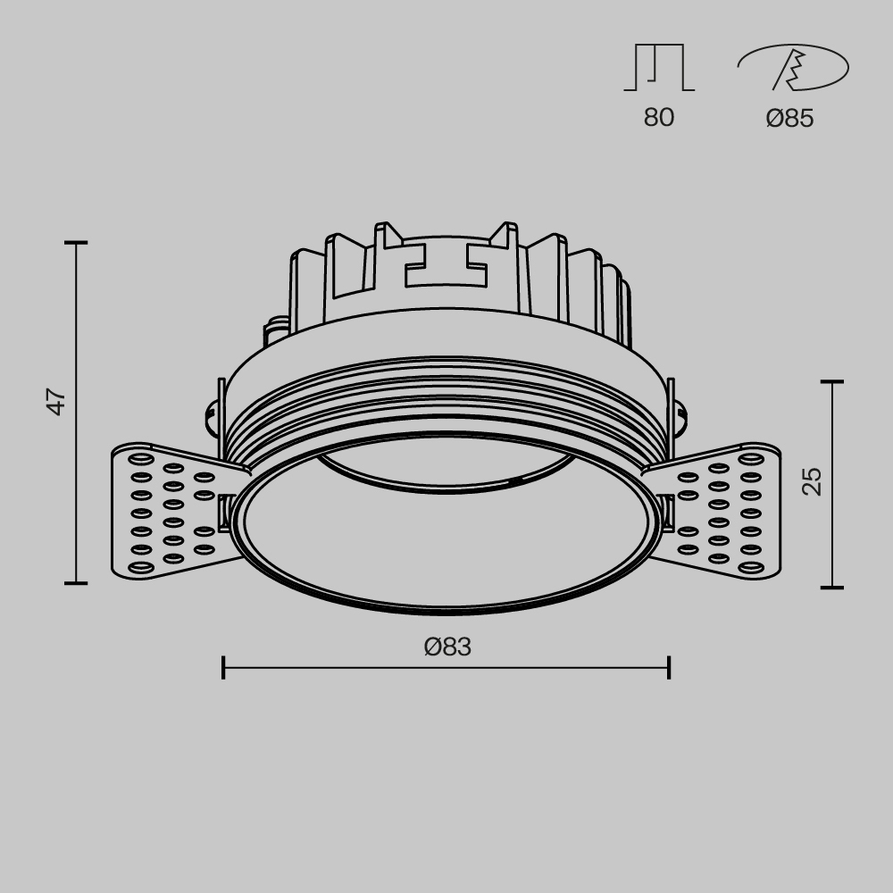Встраиваемый светодиодный светильник Maytoni Technical Okno DL055-8W3-4-6K-TRS-B