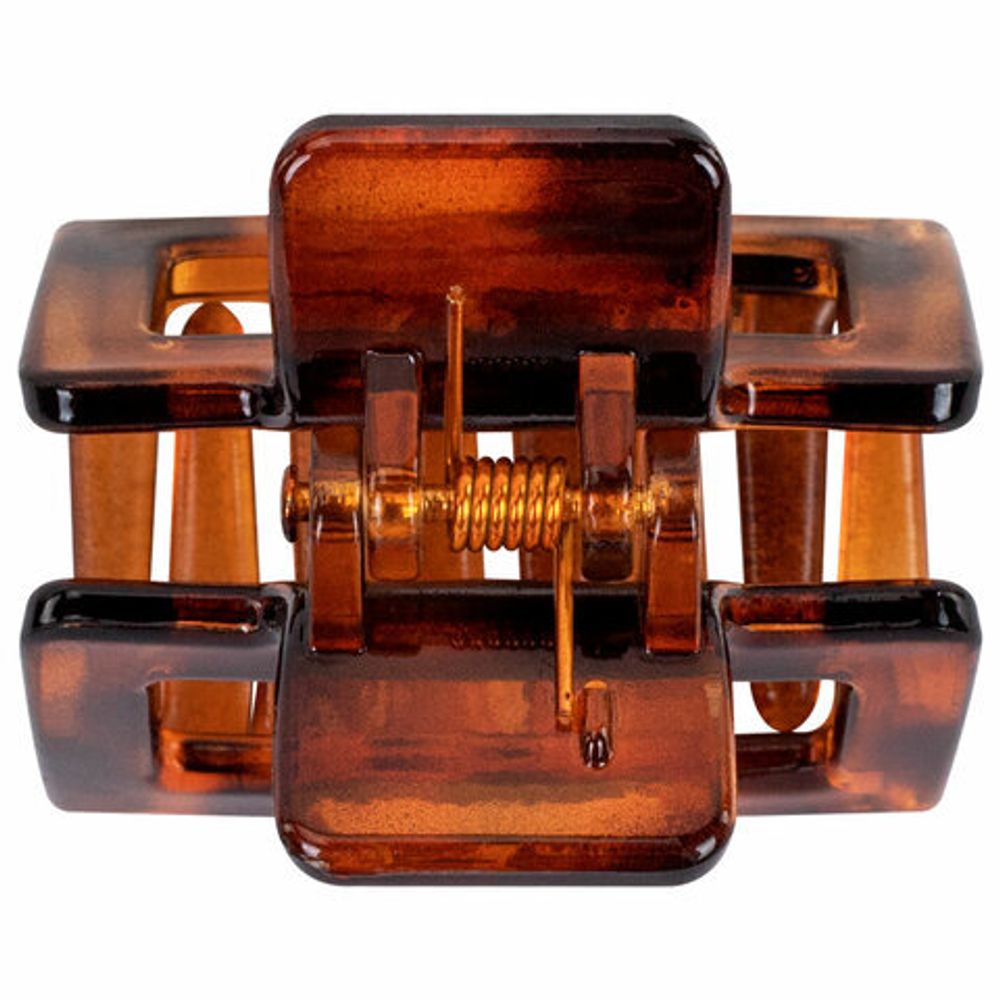 Краб для волос НАБОР 2 шт., 3,8 см, глянцевый, чёрный и черепаховый, MONTE VITA, 457010