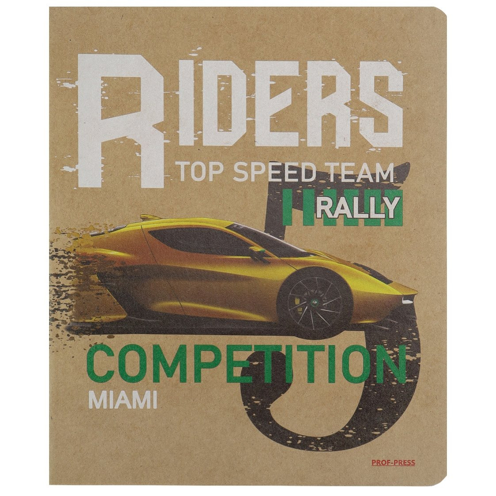 Тетрадь 48л., А5, клетка, Проф-Пресс "Легендарное авто", скрепка, крафт-картон, 5 дизайнов