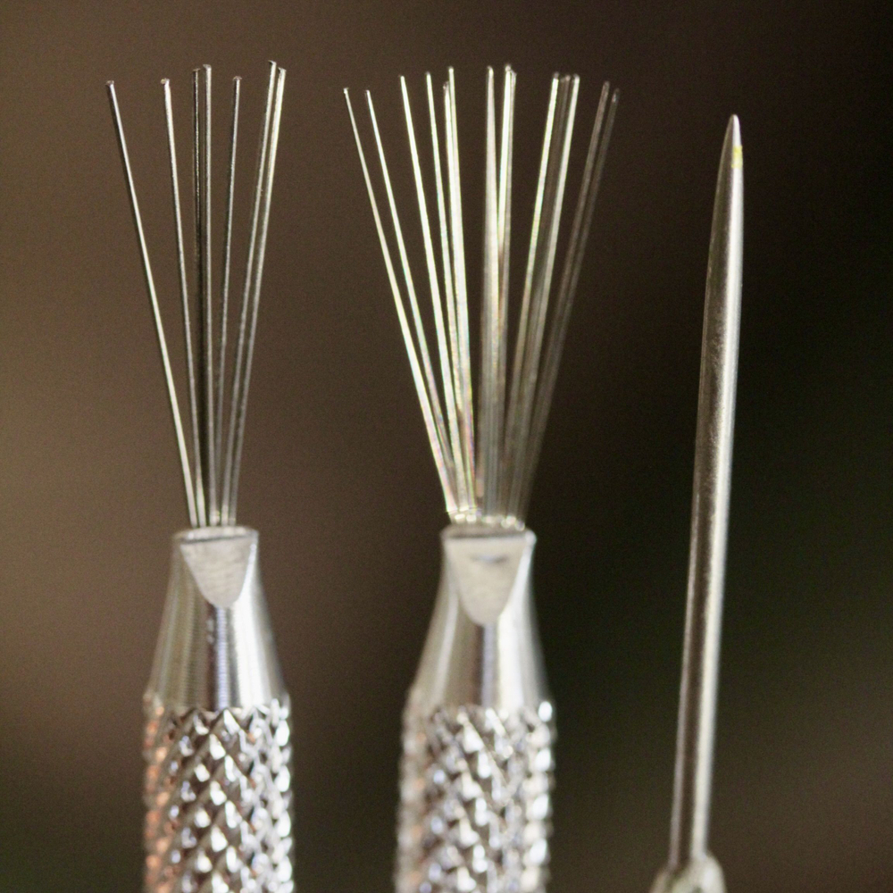 Набор инструментов металлические стеки для лепки "Набор три предмета: 2 текстурные кисти и шило"Кисть текстурная металлическая / стек для лепки