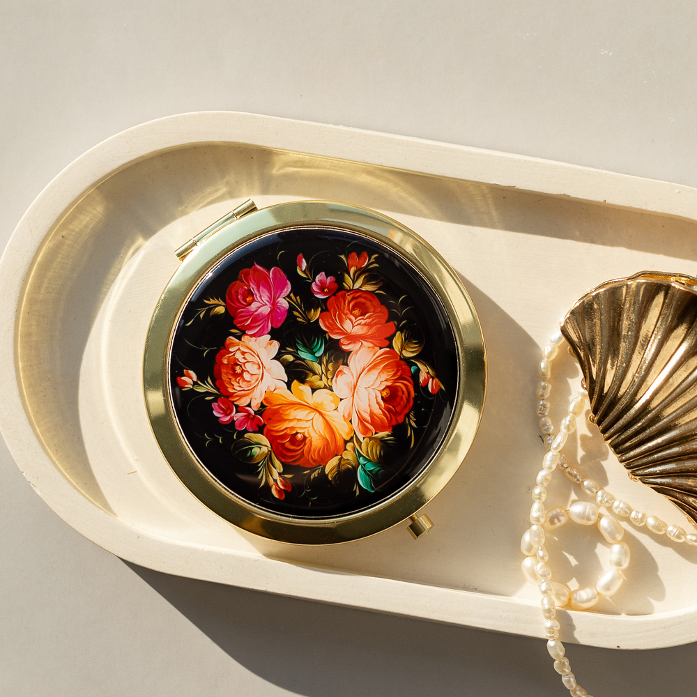 Зеркальце круглое Жостово декоративное