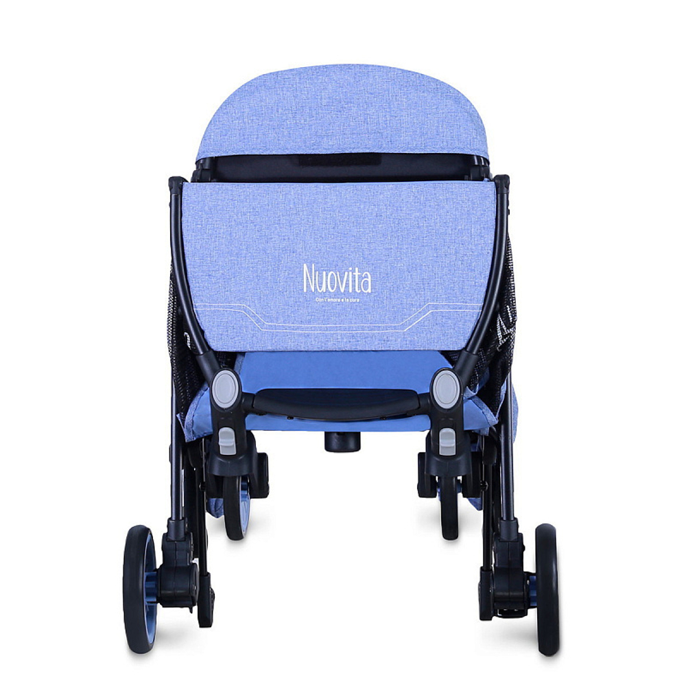 Детская прогулочная коляска Nuovita Giro Lux Denim, Nero / Джинсовый, Черный