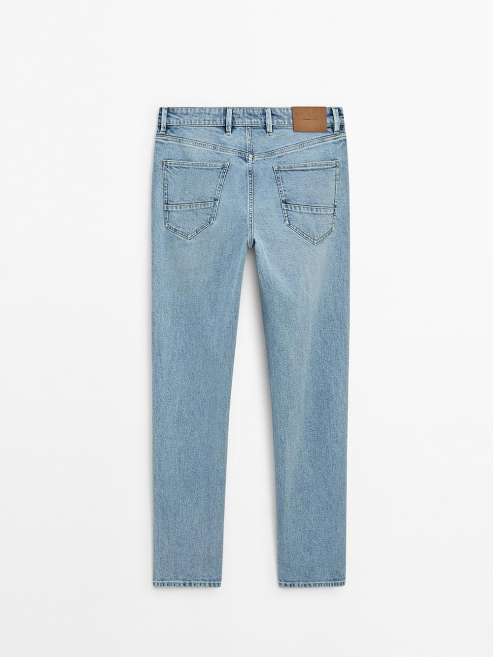 Massimo Dutti Зауженные джинсы со средней посадкой, индиго