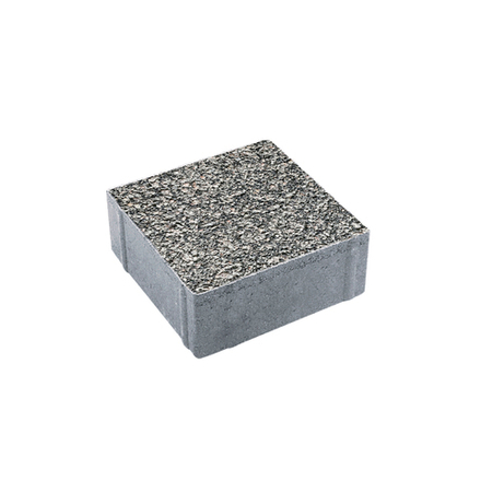 Тротуарная плитка КВАДРАТ 200х200 мм - Гранит+ Серый с черным