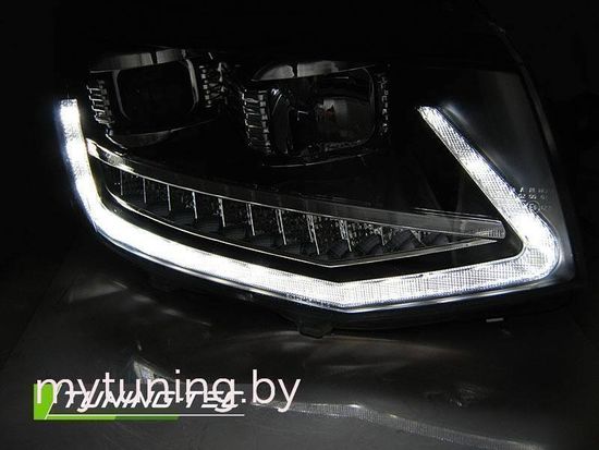 Передние фары Tube Light для Volkswagen T6 (15-19) динамические черные
