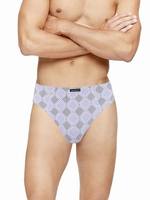 Мужские трусы-слип с ромбовидным узором - 2 шт. (Размер: XL) (Цвет: синий с голубым)