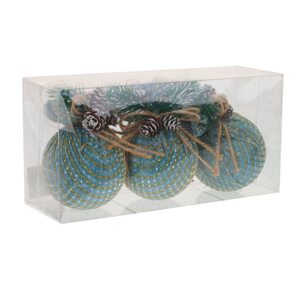 GAEM Набор из 3шт Украшение новогоднее "Шар", D 7.5 см, L23,5 W8 H11,5 см