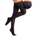 Чулки Интекс ажурная силиконовая резинка 2 класс компрессии M черный