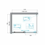 Душевой уголок BelBagno UNO AH-1 120x80 прозрачный/черный матовый