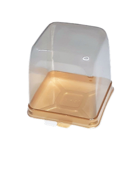 Упаковка - купол квадрат (дно золотое) 8.5х8.5 см. 1 шт