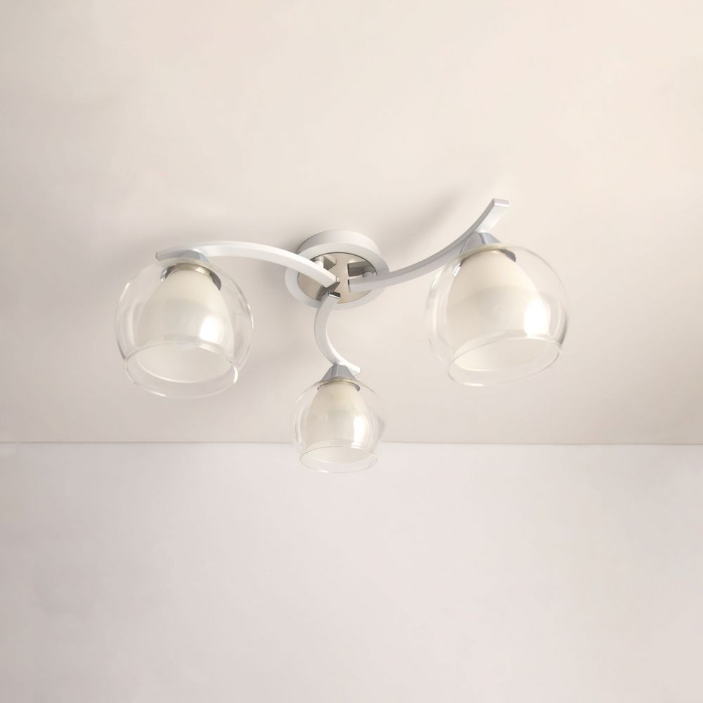 Citilux Кристи CL152130 Люстра потолочная Белая Хром