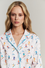 Костюм двойка из сатина с лыжниками - размер S-M