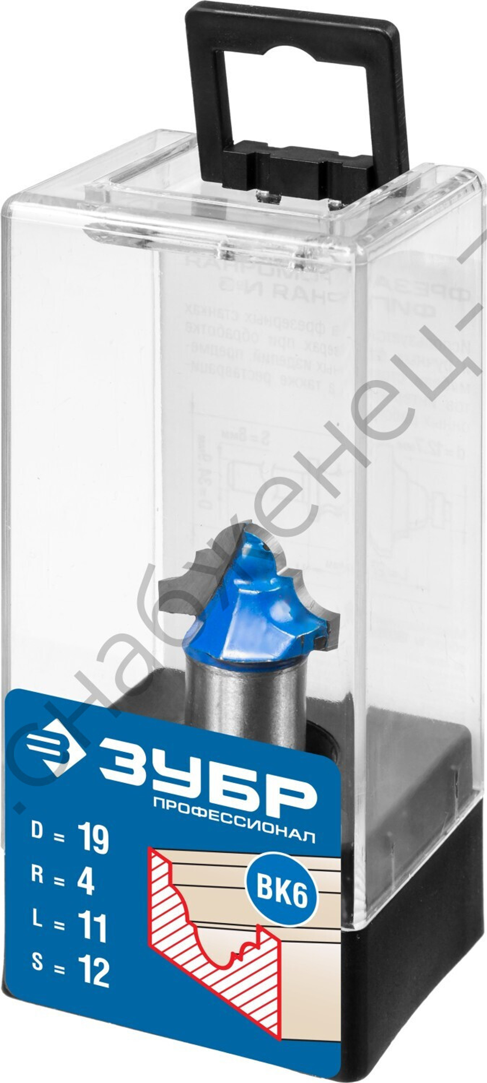 ЗУБР 19x11мм, радиус 4мм, фреза пазовая фасонная №6