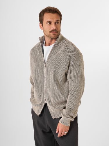 Серый хлопковый джемпер на молнии QWE