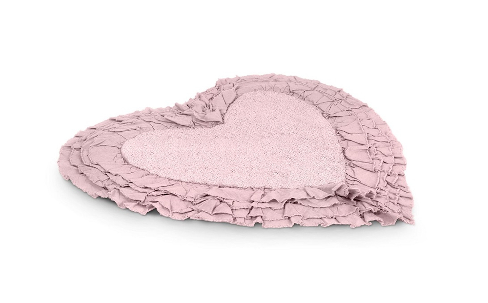 Коврик для ванной Сердце "Лиз" 65см, 6 видов, Хлопок