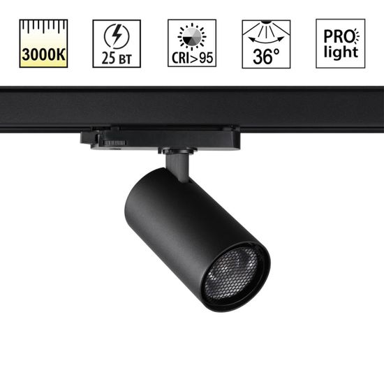 359570 PORT NT25 000 черный Светильник трехфазный трековый светодиодный IP20 LED 25W 3000K 220-240V HELIX