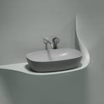 Умывальник чаша накладная овальная (цвет Серый Матовый) Element 610x385x140мм