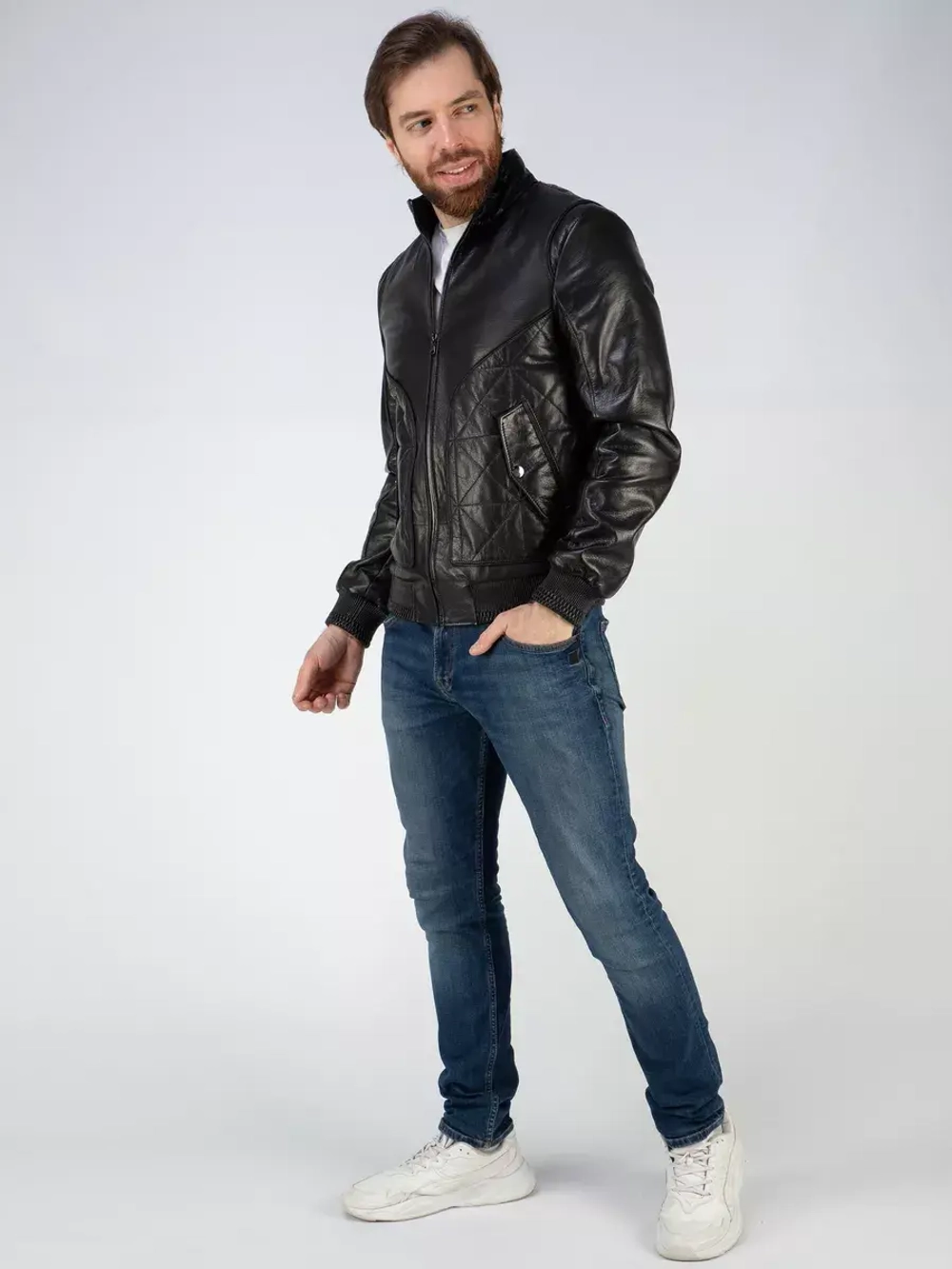 Кожаная куртка демисезонная