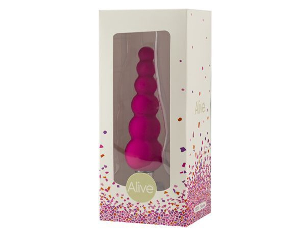 Анальный вибромассажер Lance в форме ёлочки - 14 см. (Цвет: розовый)