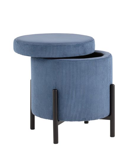 Пуф Дали с ящиком велюр бледно-синий