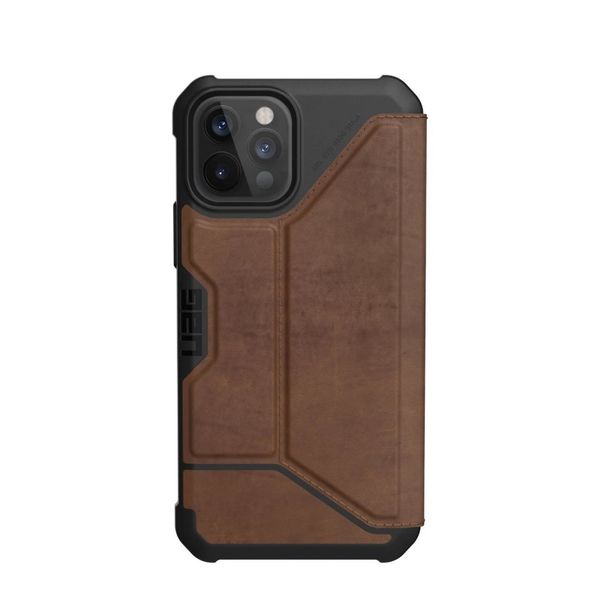 Чехол-книжка Uag Metropolis кожа для iPhone 12/12 Pro 6.1" коричневый (Brown) 112356118380