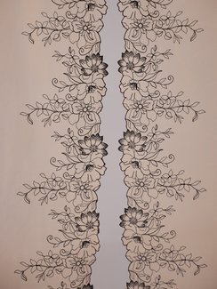 05-167 ОПТ Вышивка на неэл. сетке 21 см, насыщенно-бежевый/черный (правая)