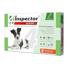 Инспектор Квадро капли от внешних и внутренних паразитов д/собак 4-10кг