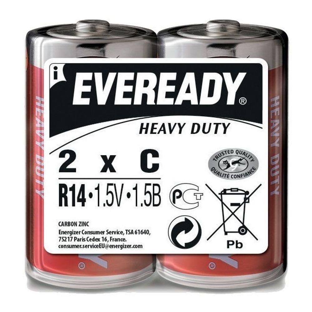 Батарейки EVEREADY R14 C 1,5V - 2 шт.