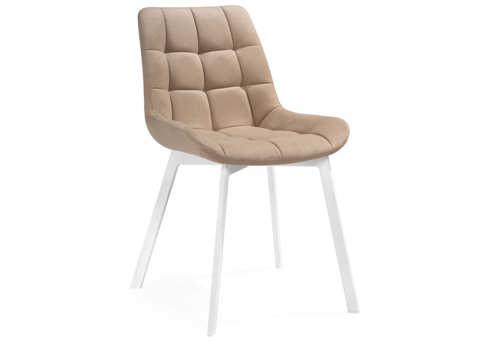 Стул на металлокаркасе Челси белый / бежевый
