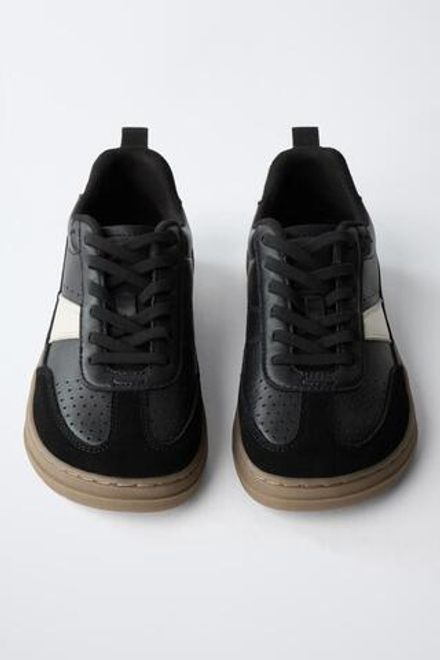 ZARA КОЖАНЫЕ КРОССОВКИ BAREFOOT, ЧЕРНЫЙ