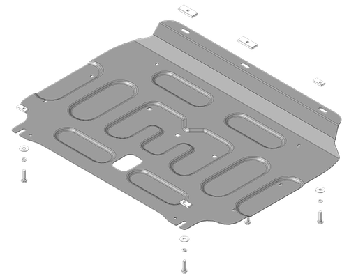 Защита картера Двигателя, КПП. 2 мм, Сталь. для Honda Fit 2014-2020 MOTODOR.70801