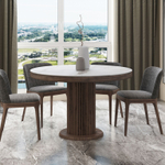 Стол Denver 120+40, круглый раздвижной, матовый