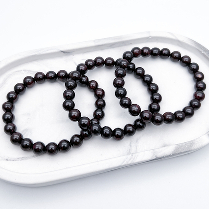 Браслет, гранат, диаметр бусин около 8 мм, размер 17 см