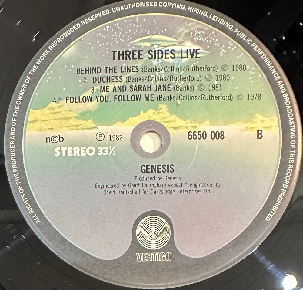 Genesis - Three Sides Live (Скандинавия 1982г.) 2LP