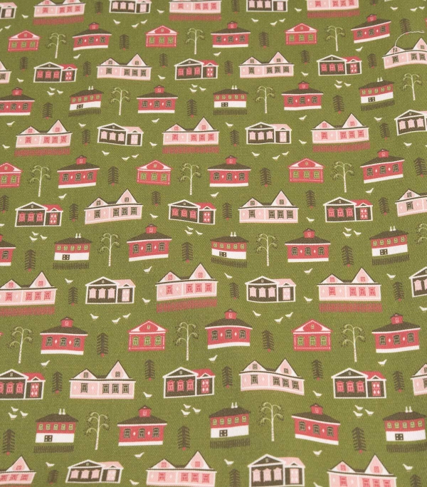 Скатерть – Домики на зелёном, 145х200 см | Сельская жизнь