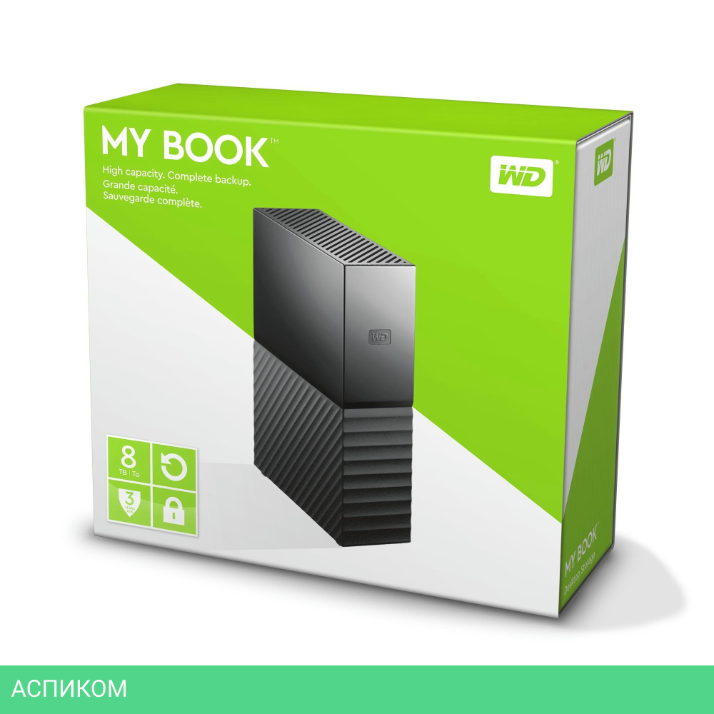 Внешний накопитель WD My Book 8Tb (WDBBGB0080HBK-EESN)