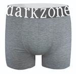 Серые хлопковые трусы-боксеры с надписью на резинке крупными буквами (Размер: S) (Цвет: серый)