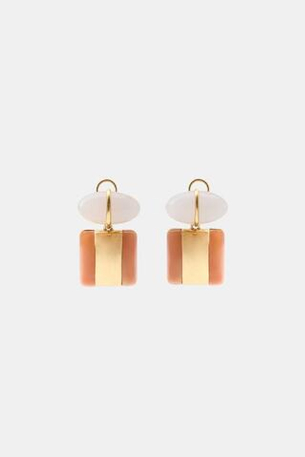 ZARA СЕРЬГИ С ГЕОМЕТРИЧЕСКИМИ ДЕТАЛЯМИ ИЗ СМОЛЫ, ЗОЛОТИСТЫЙ